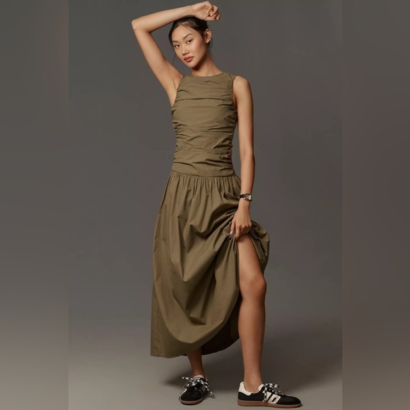 NWT Anthro 4th & Reckless Zendaya Sleeveless Ruched Drop-Waist Maxi Dress 🕶️ - Picture 5 of 8